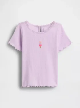 Baby & Toddler Embroidered Ice Cream Rib T-Shirt