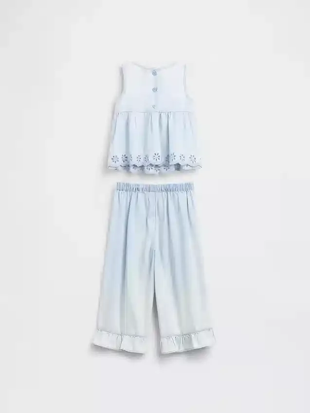 Baby & Toddler Eyelet Denim Outfit Set