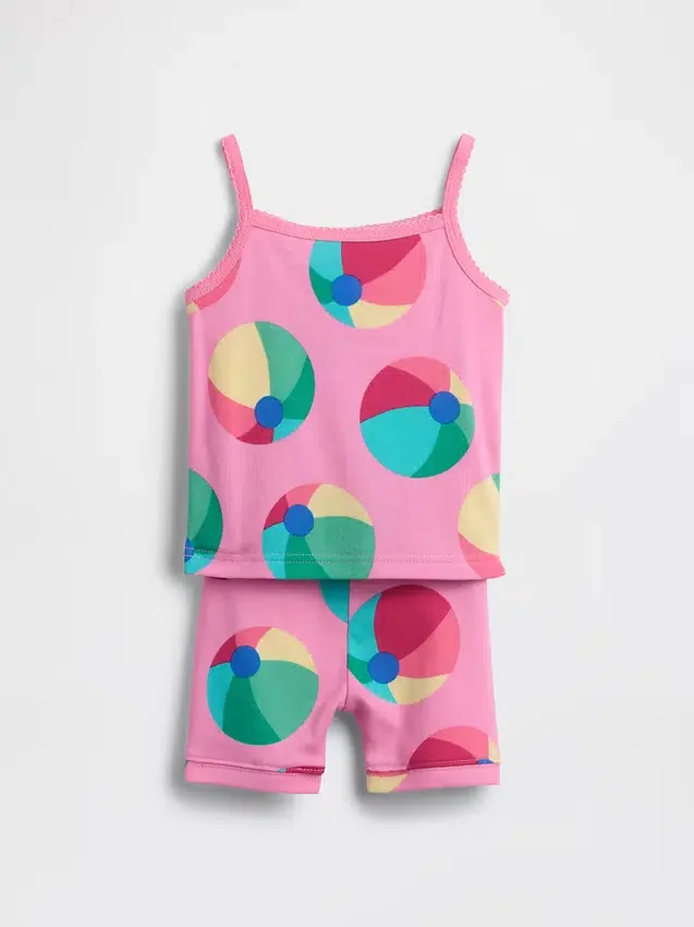 Baby & Toddler Organic Brushed Cotton Beach Ball Pj Cami Short Set