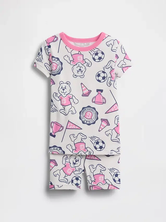 Baby & Toddler Organic Brushed Cotton Bear Logo Pj Short Set