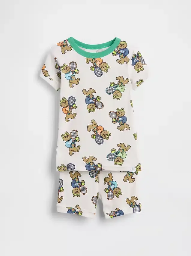 Baby & Toddler Organic Brushed Cotton Brannan Bear Tennis Pj Short Set