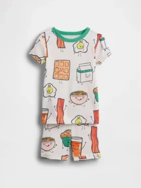 Baby & Toddler Organic Brushed Cotton Breakfast Pj Short Set