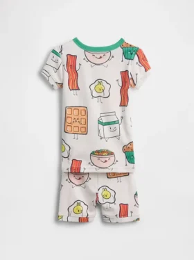 Baby & Toddler Organic Brushed Cotton Breakfast Pj Short Set