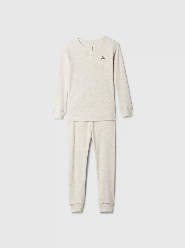 Baby & Toddler Organic Brushed Cotton Henley Pj Set