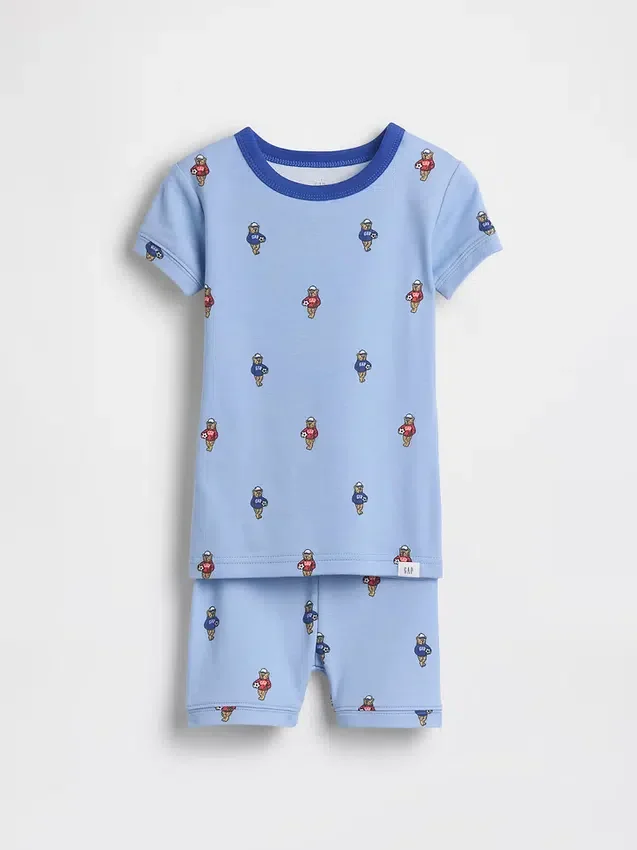 Baby & Toddler Organic Brushed Cotton Soccer Bear Pj Short Set
