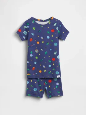 Baby & Toddler Organic Brushed Cotton Space Aliens Pj Short Set