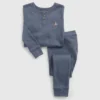 Baby & Toddler Organic Cotton Heather Henley Pj Set