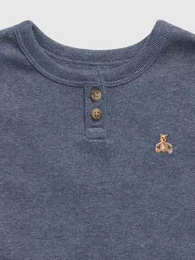 Baby & Toddler Organic Cotton Heather Henley Pj Set