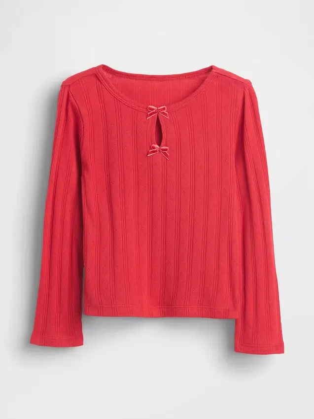 Baby & Toddler Pointelle Bow Top