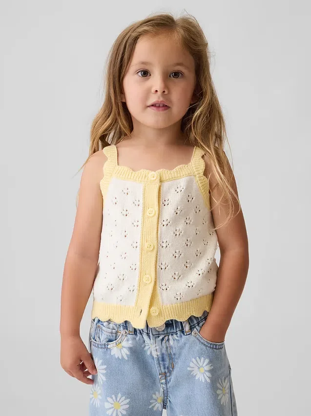 Baby & Toddler Pointelle Colorblock Sweater Tank