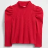 Baby & Toddler Puff-Sleeve Rib Mockneck