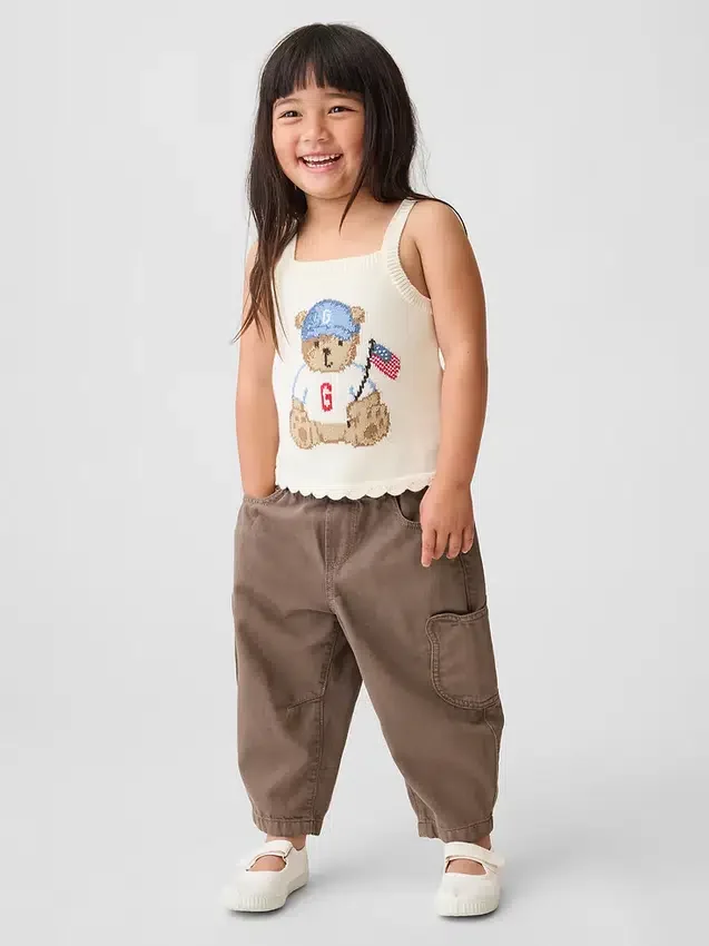 Baby & Toddler Pull-On Bear Pocket Barrel Jeans