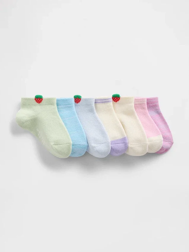 Baby & Toddler Strawberry No Show Socks (7-Pack)