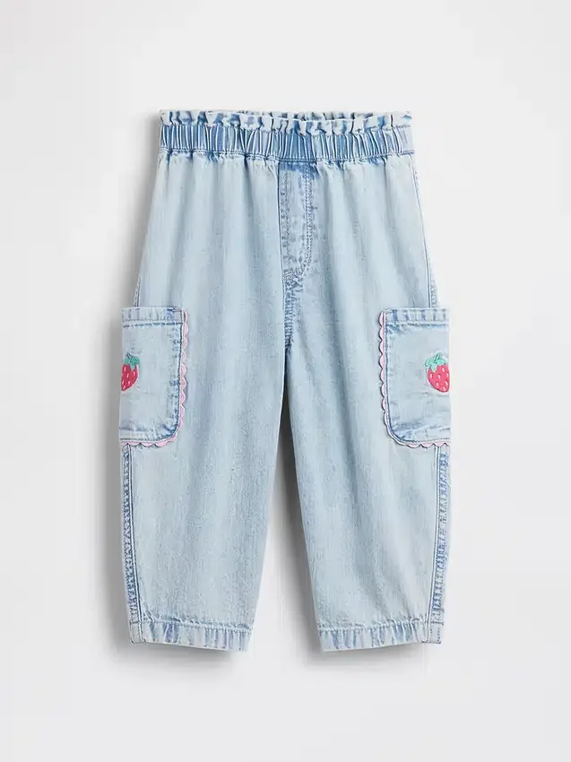 Baby & Toddler Strawberry Pull-On Barrel Cargo Jeans