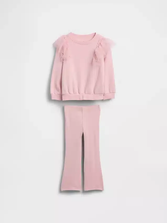 Baby & Toddler Tulle Sweatshirt & Rib Flare Leggings Set