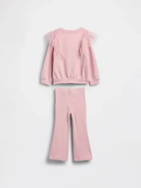 Baby & Toddler Tulle Sweatshirt & Rib Flare Leggings Set
