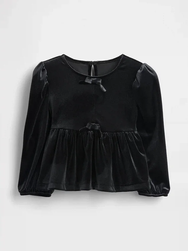Baby & Toddler Velour Bow Top