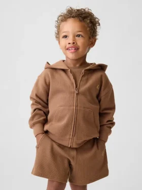 Baby & Toddler Waffle Zip Hoodie