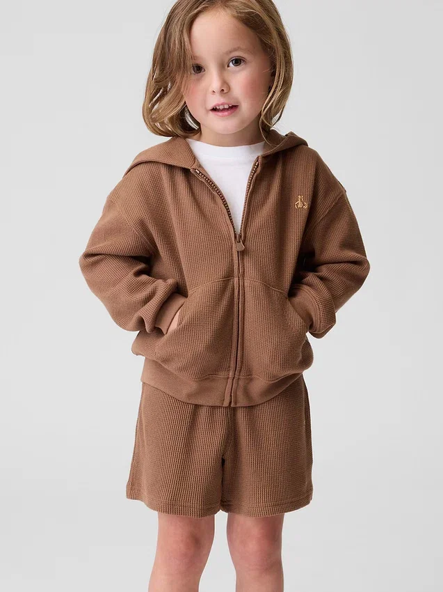 Baby & Toddler Waffle Zip Hoodie