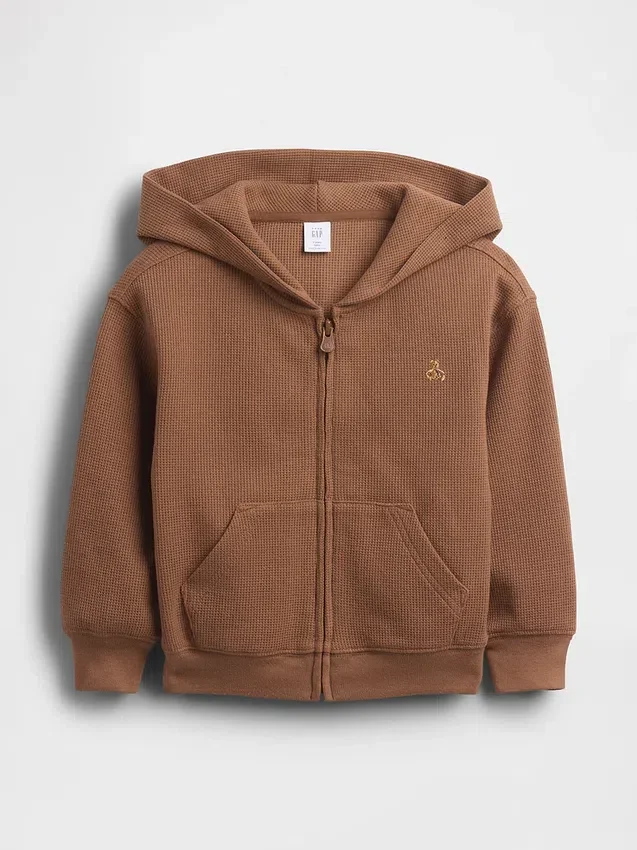 Baby & Toddler Waffle Zip Hoodie
