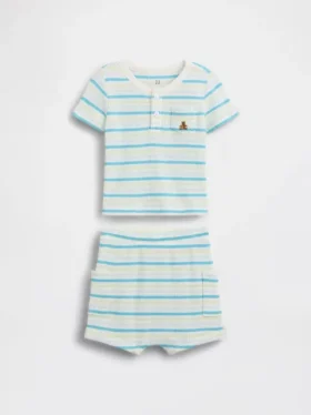 Baby Waffle Henley Outfit Set