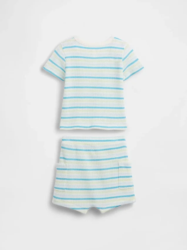 Baby Waffle Henley Outfit Set