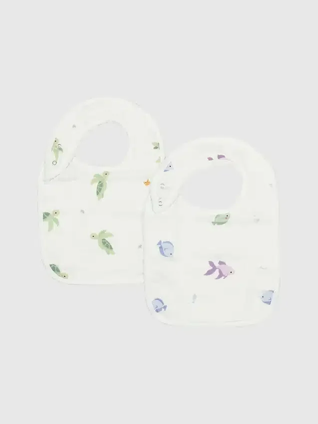 Bamboo Little Turtle Bib Set