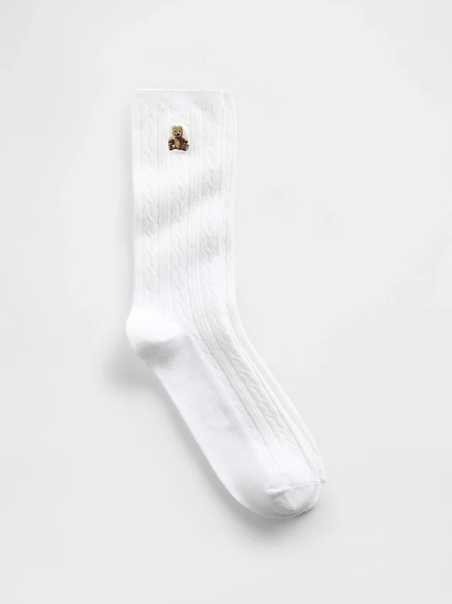 Brannan Bear Cable-Knit Crew Socks
