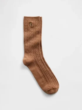 Brannan Bear Cable-Knit Crew Socks