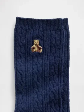 Brannan Bear Cable-Knit Crew Socks