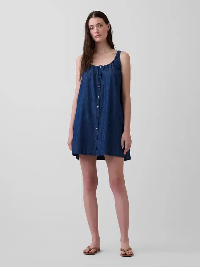 Button-Front Mini Dress
