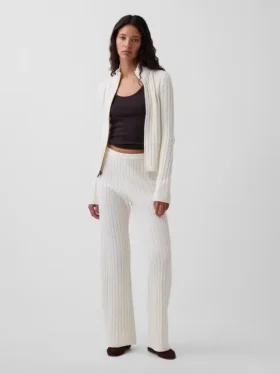 Cashsoft Cable-Knit Boot Sweater Pants