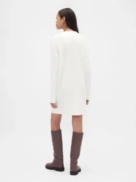 Cashsoft Cable-Knit Mini Sweater Dress