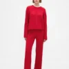 Cashsoft Cable-Knit Sweater Pants