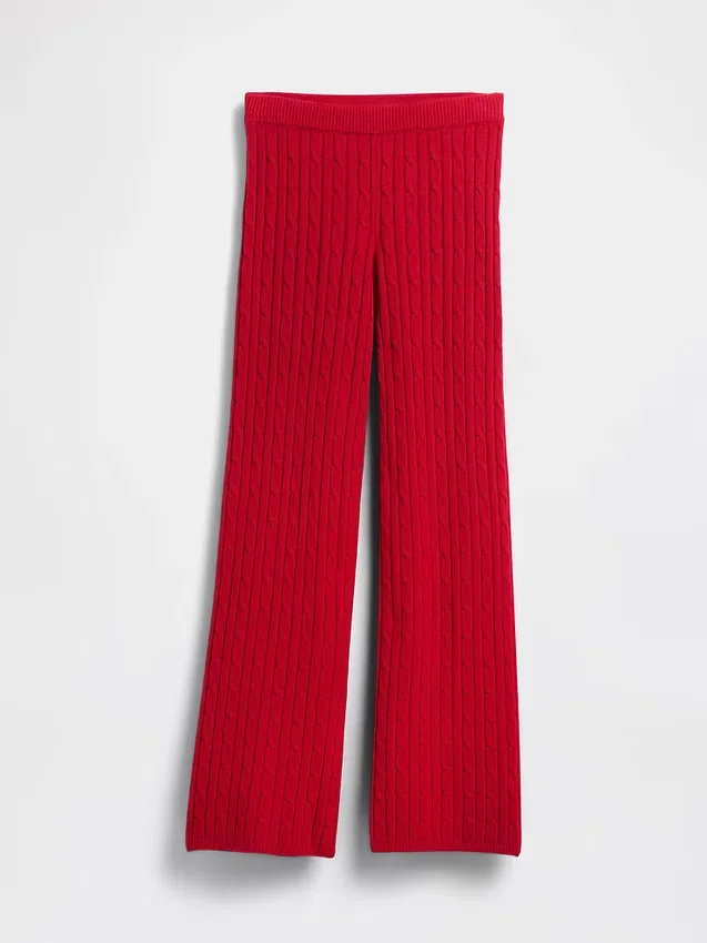 Cashsoft Cable-Knit Sweater Pants