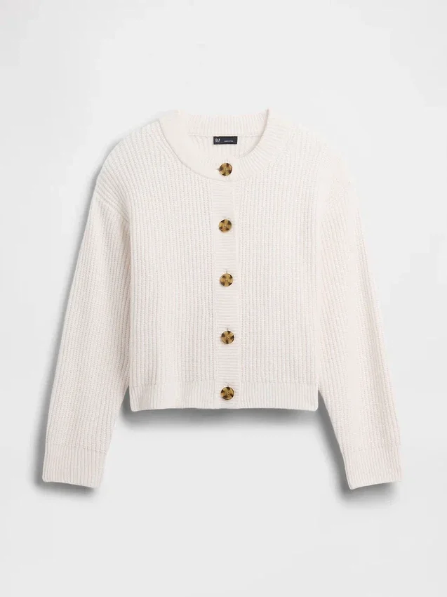 Cashsoft Oversized Shaker-Stitch Cardigan