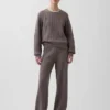 Cashsoft Shaker-Stitch Sweater Pants