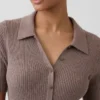 Cashsoft Rib Collared Midi Cardigan Dress