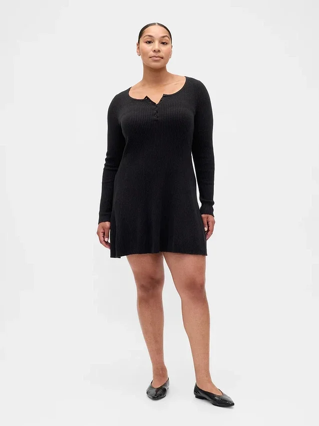 Cashsoft Rib Mini Sweater Dress