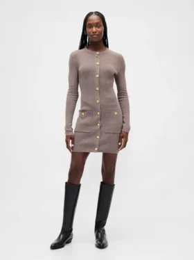Cashsoft Rib Pocket Mini Sweater Dress