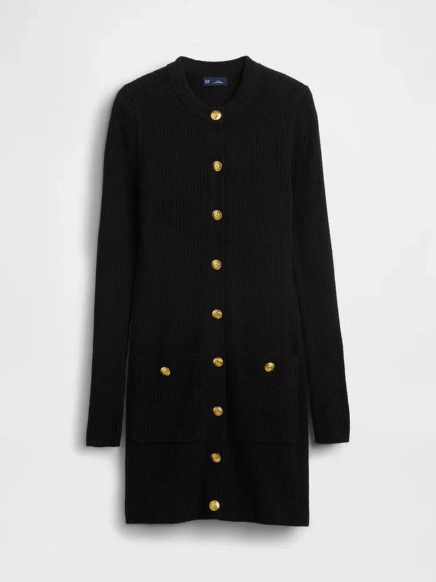 Cashsoft Rib Pocket Mini Sweater Dress