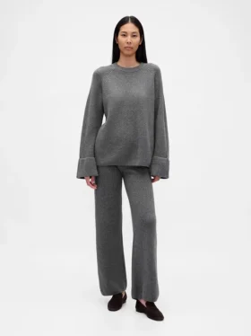 Cashsoft Shaker-Stitch Sweater Pants