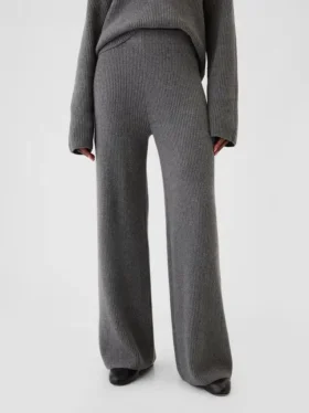 Cashsoft Shaker-Stitch Sweater Pants