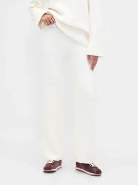 Cashsoft Shaker-Stitch Sweater Pants