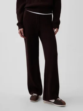 Cashsoft Shaker-Stitch Sweater Pants