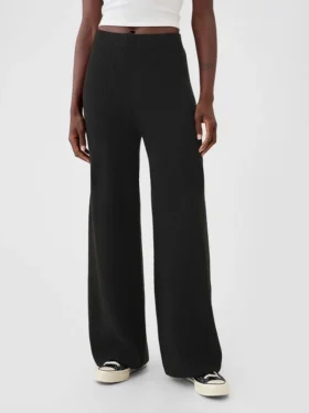 Cashsoft Shaker-Stitch Sweater Pants