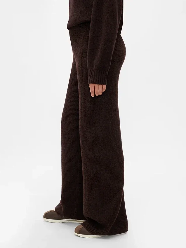Cashsoft Shaker-Stitch Sweater Pants