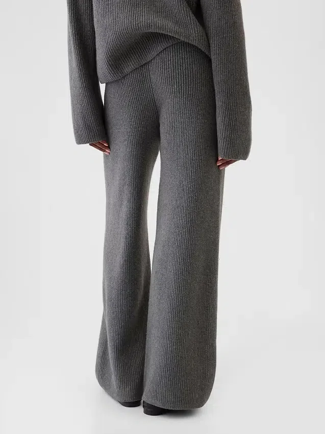 Cashsoft Shaker-Stitch Sweater Pants