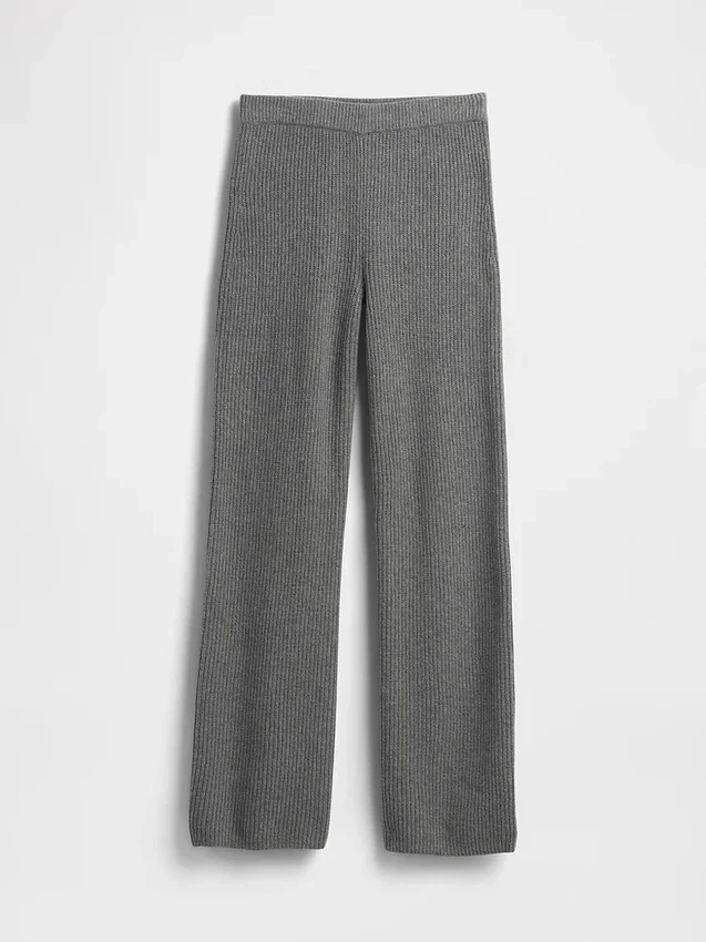 Cashsoft Shaker-Stitch Sweater Pants