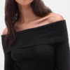 Cashsoft Stretch Off-Shoulder Midi Sweater Dress